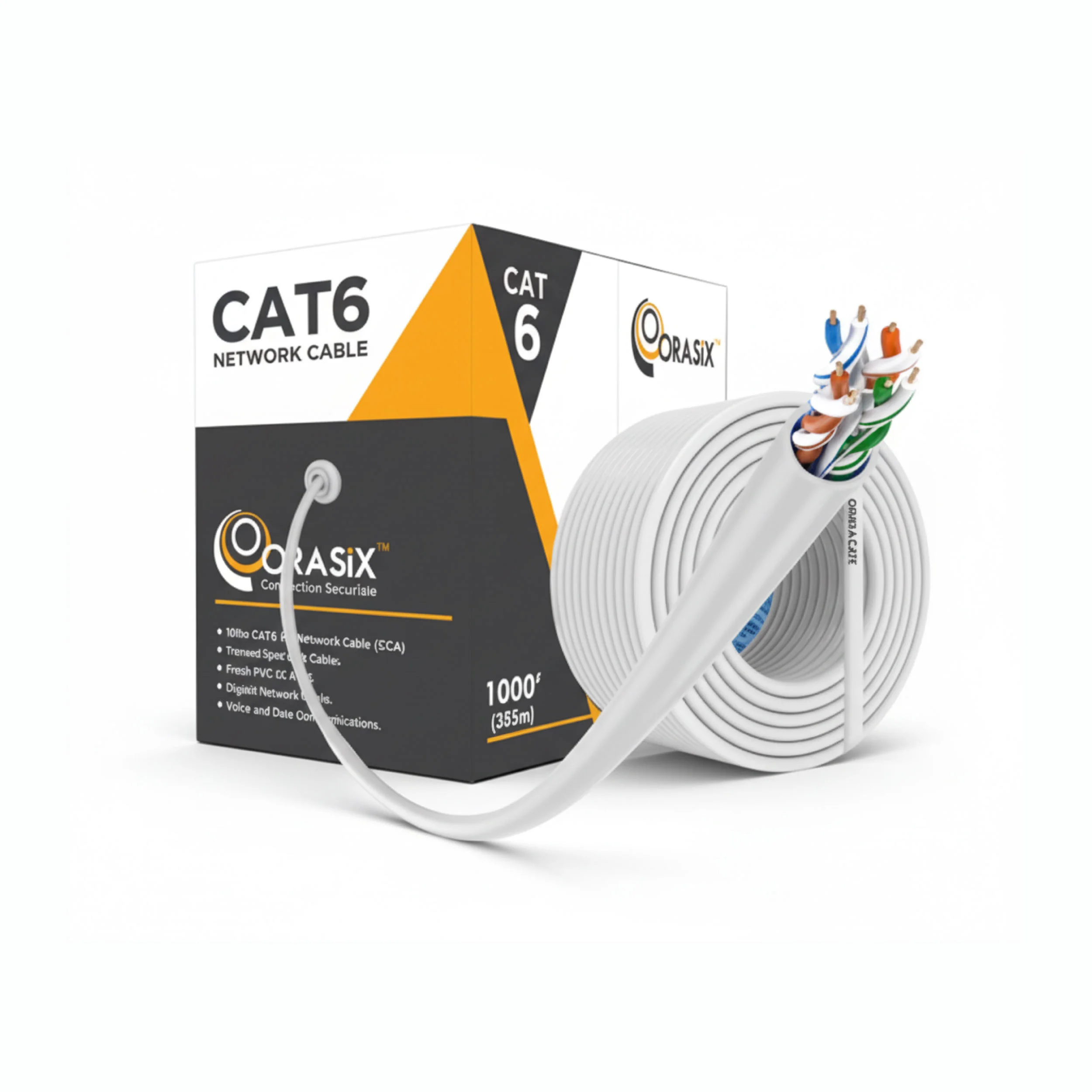 ORASIX INDOOR CAT6E WHITE CABLE
